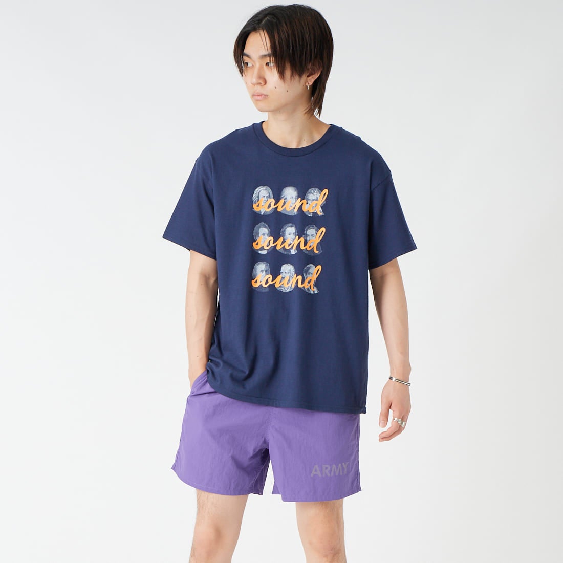 NAVY&&モデル身長：177cm 着用サイズ：M&&