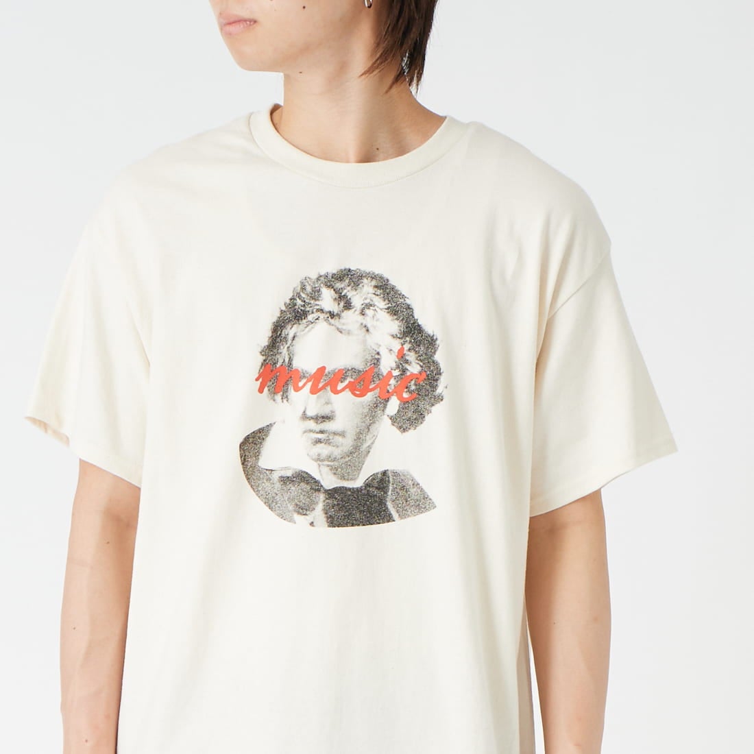 SCREEN STARS [スクリーンスターズ] 別注 偉人プリントTシャツ [26SS-SSBTGRIN-JF] NATURAL1 &&モデル身長：177cm 着用サイズ：M&&
