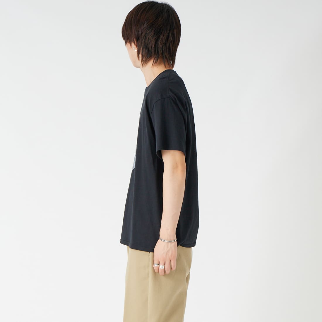 SCREEN STARS [スクリーンスターズ] 別注 偉人プリントTシャツ [26SS-SSBTGRIN-JF] BLACK &&モデル身長：177cm 着用サイズ：M&&