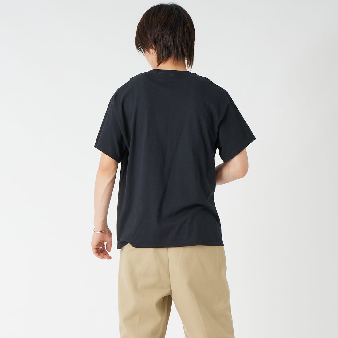 SCREEN STARS [スクリーンスターズ] 別注 偉人プリントTシャツ [26SS-SSBTGRIN-JF] BLACK &&モデル身長：177cm 着用サイズ：M&&