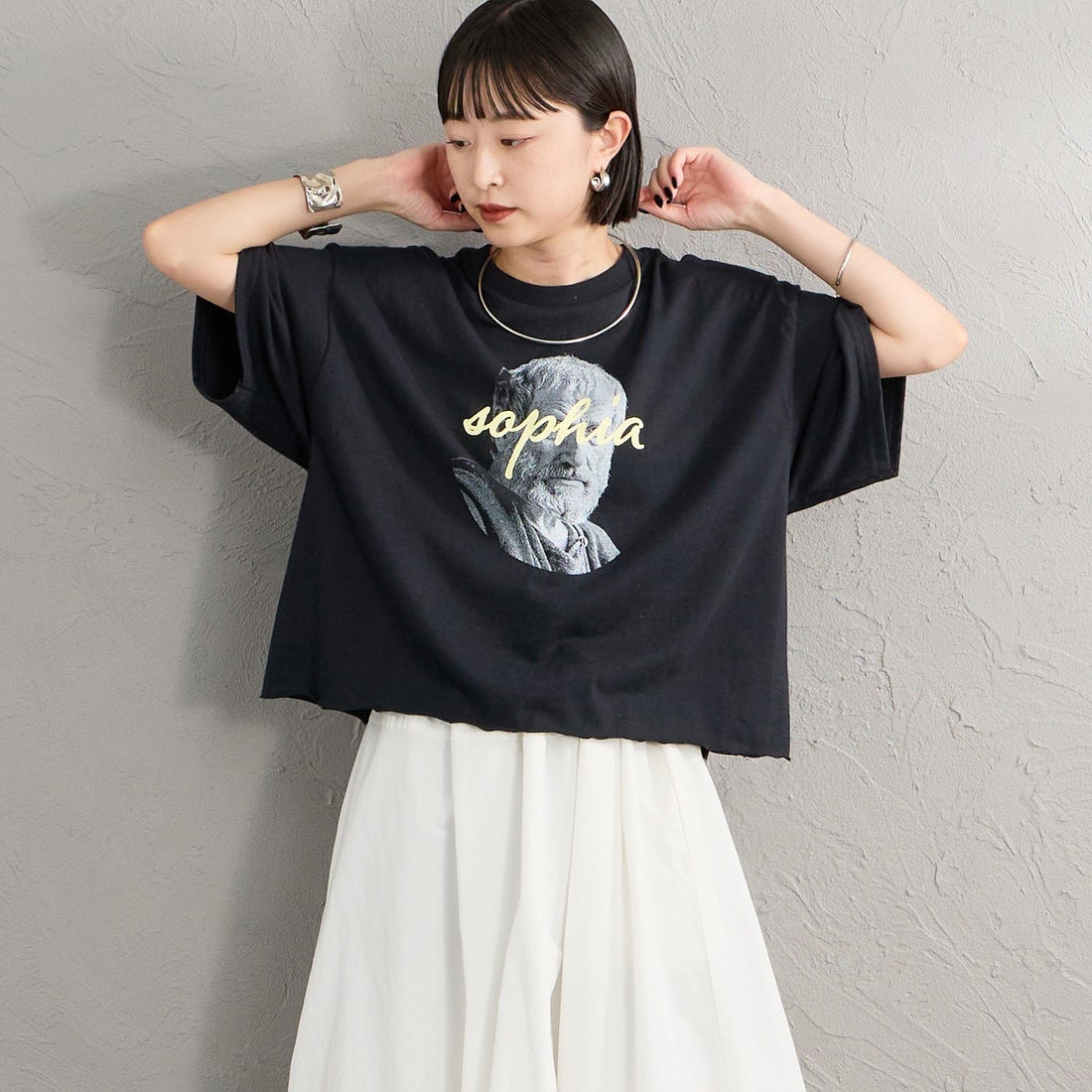 BLACK&&モデル身長：150cm 着用サイズ：F&&