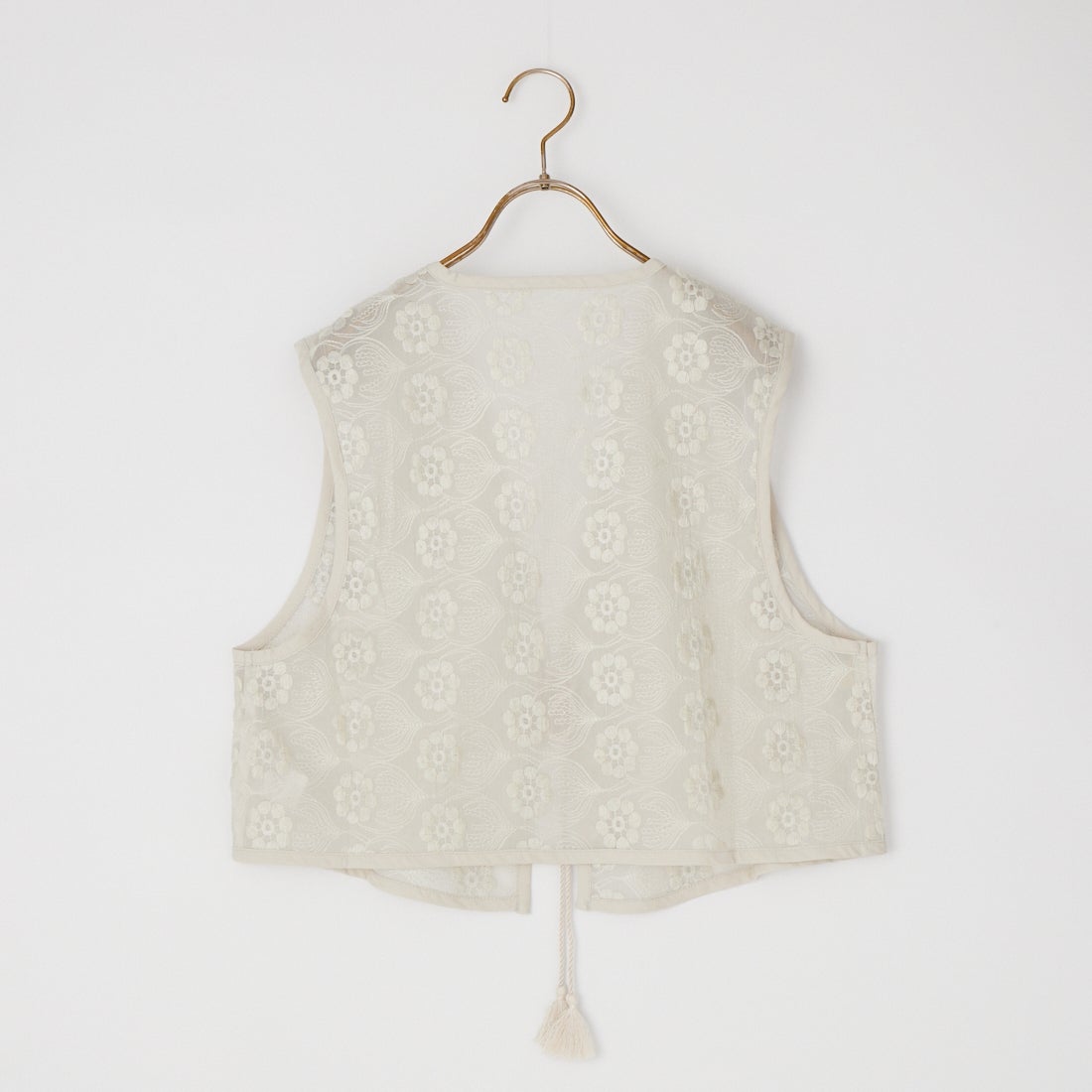 Kelen [ケレン] シアー花柄モチーフ刺繍ベスト BOGO [LKL26SBL2285] FADEGRAY