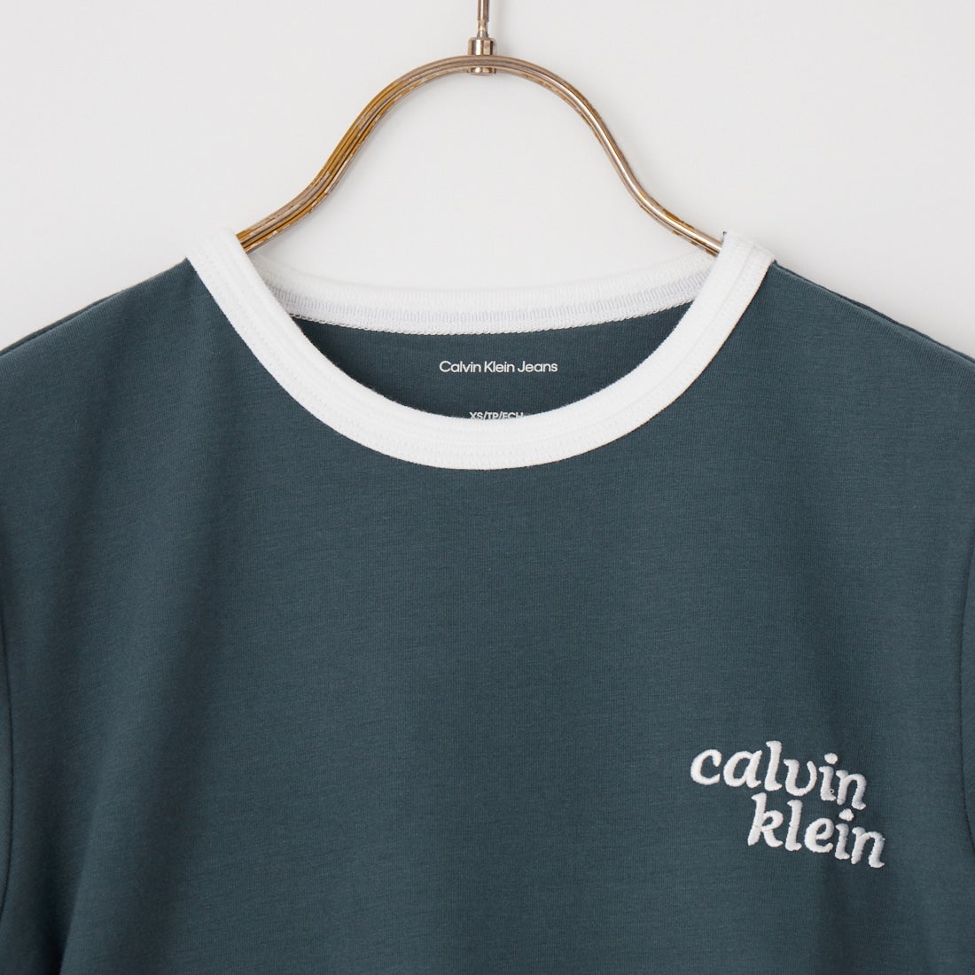 Calvin Klein [カルバンクライン] ショートスリーブ スリムロゴリンガーTシャツ [47G803G] CEG