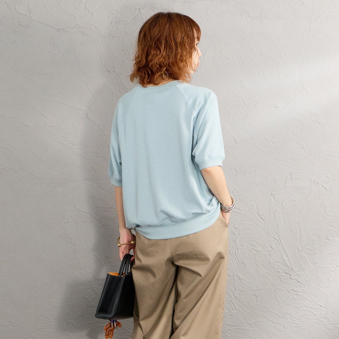 THE SHINZONE [ザ シンゾーン] PEANUTS ハーフスリーブスウェット [26MMSCU17] 81 L.BLUE &&モデル身長：158cm 着用サイズ：F0&&