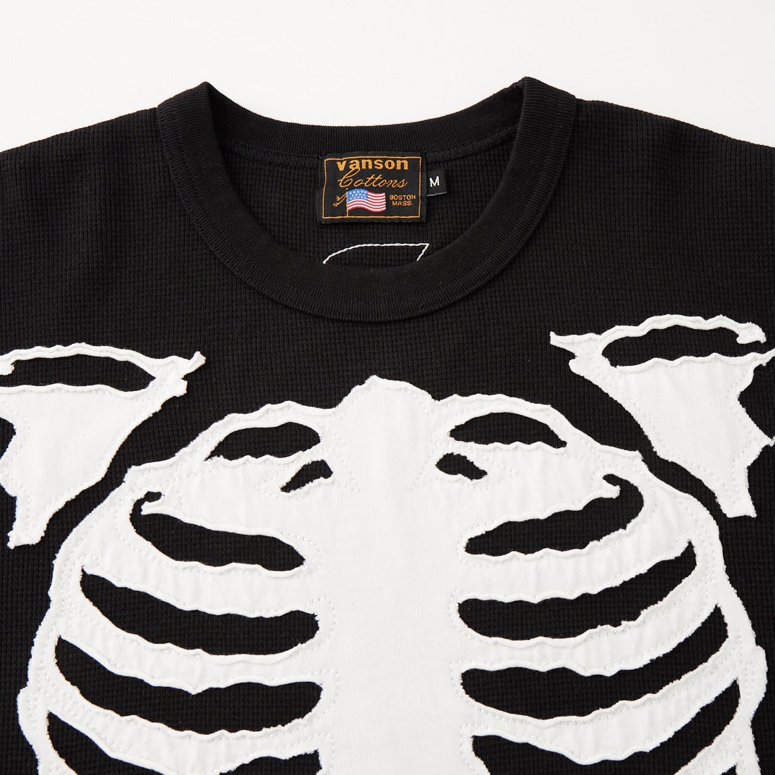 VANSON [バンソン] BONE サーマルショートスリーブTシャツ [RZV-2601] BLACK