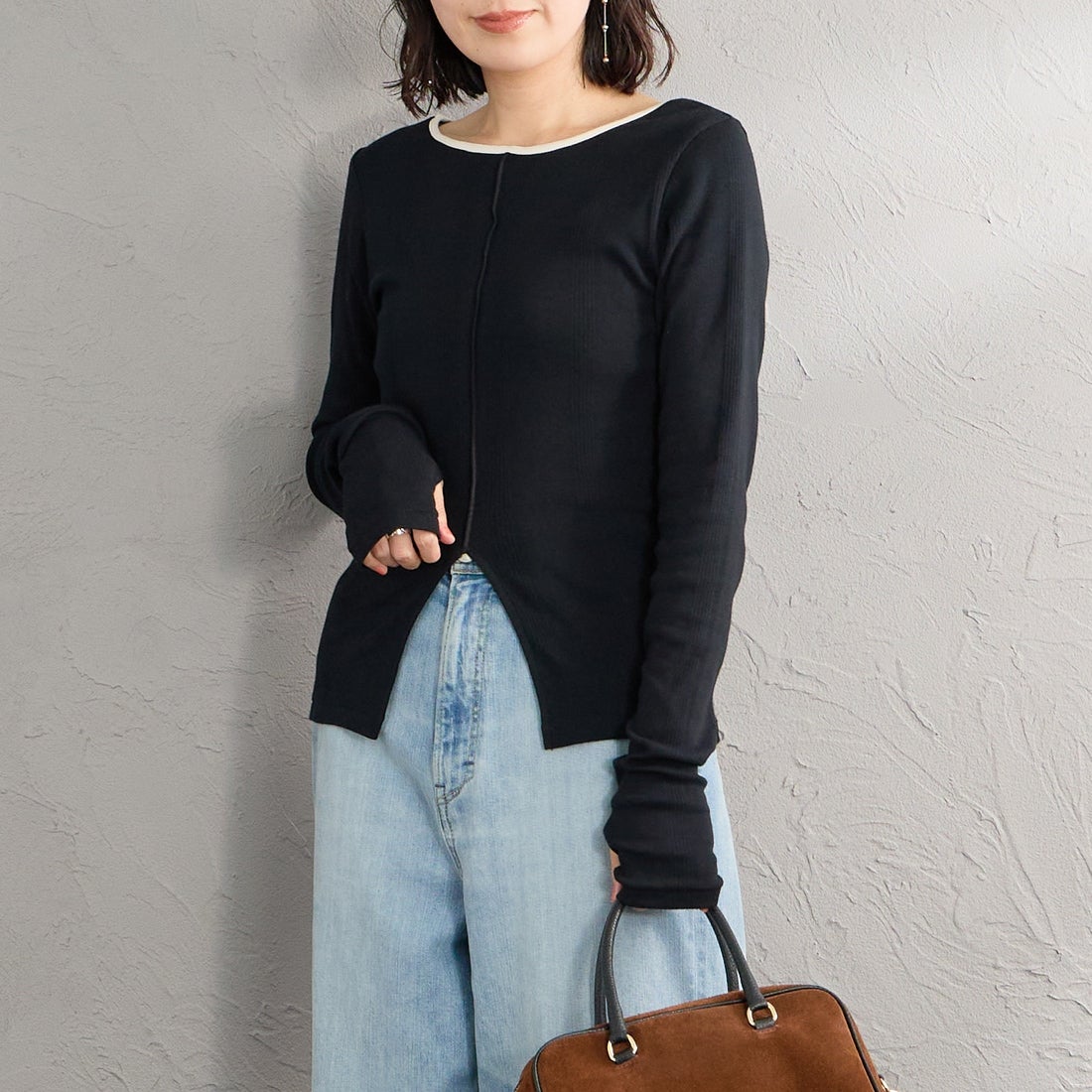 BLACK&&モデル身長：160cm 着用サイズ：F&&