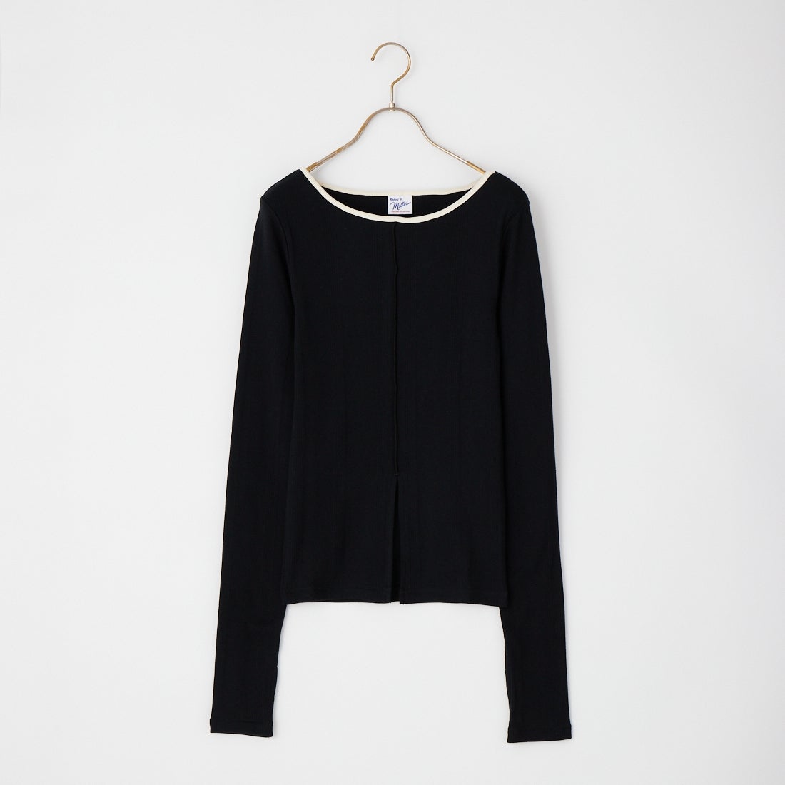 Robert P.Miller [ロバートピーミラー] 別注 スリット入り ボートネックカットソー [RM264-2042IN-JF] BLACK