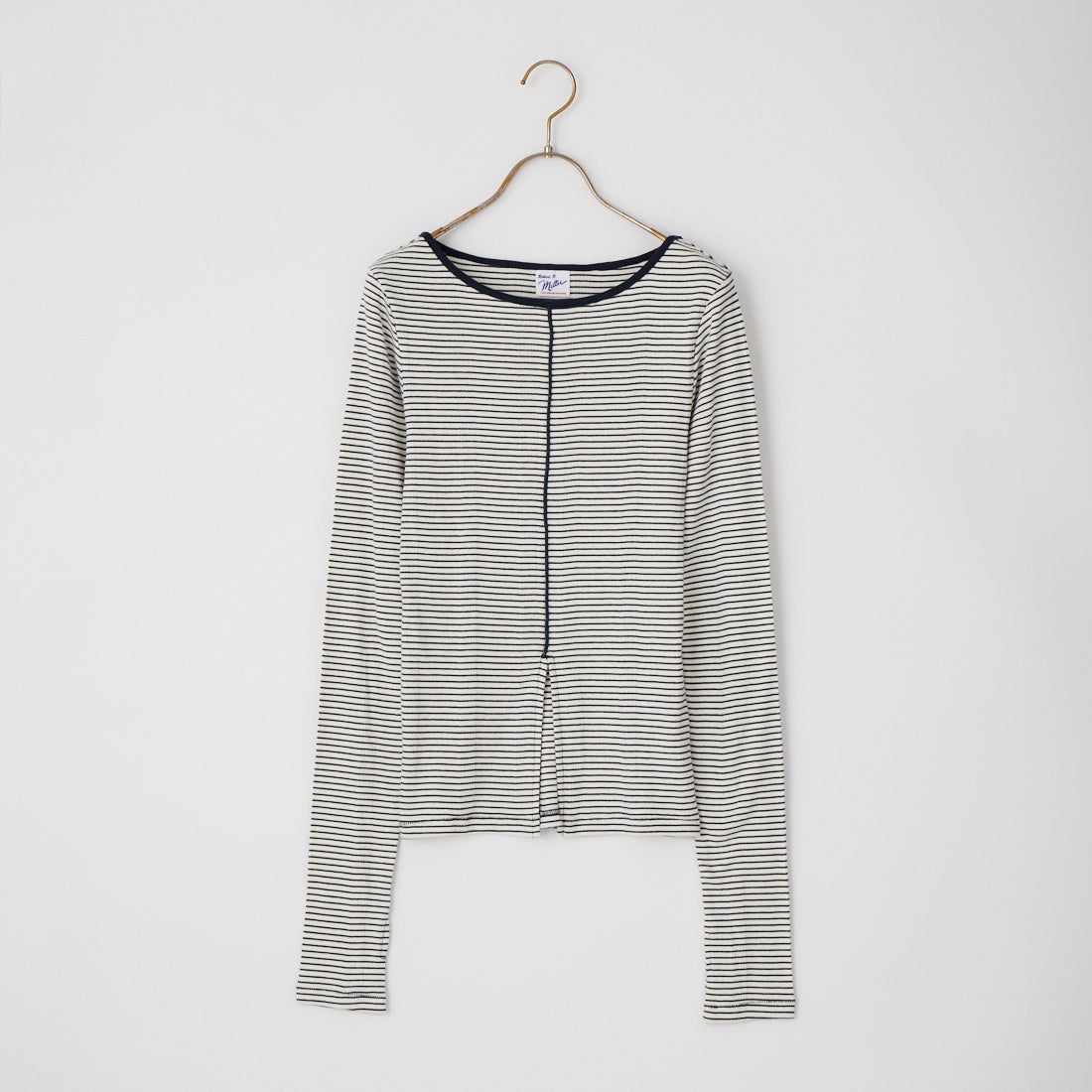 Robert P.Miller [ロバートピーミラー] 別注 スリット入り ボートネックカットソー [RM264-2042IN-JF] NAVY