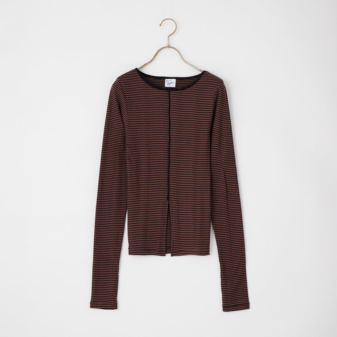 Robert P.Miller [ロバートピーミラー] 別注 スリット入り ボートネックカットソー [RM264-2042IN-JF] BROWN
