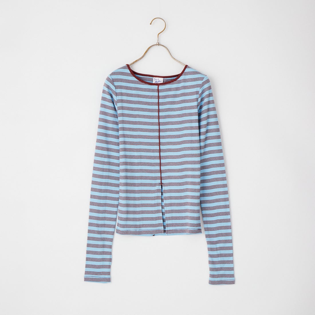Robert P.Miller [ロバートピーミラー] 別注 スリット入り ボートネックカットソー [RM264-2042IN-JF] BLUE BERRY