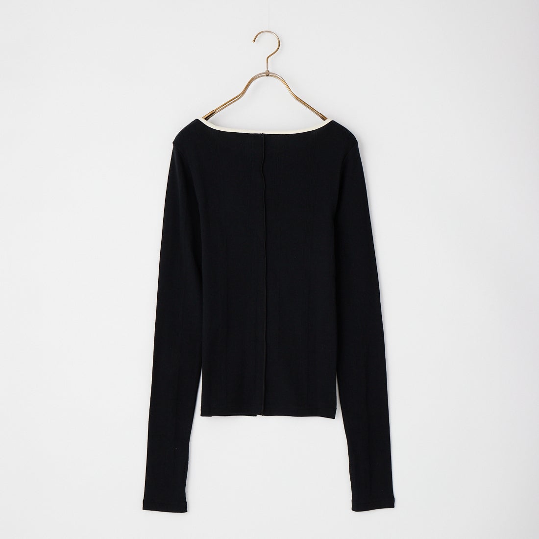 Robert P.Miller [ロバートピーミラー] 別注 スリット入り ボートネックカットソー [RM264-2042IN-JF] BLACK