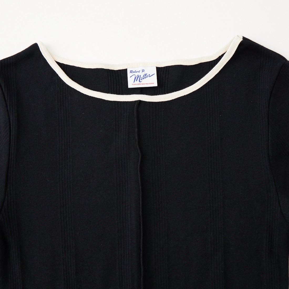 Robert P.Miller [ロバートピーミラー] 別注 スリット入り ボートネックカットソー [RM264-2042IN-JF] BLACK