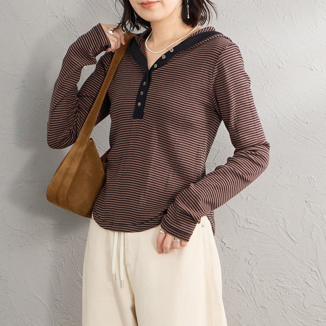 BROWN&&モデル身長：160cm 着用サイズ：F&&