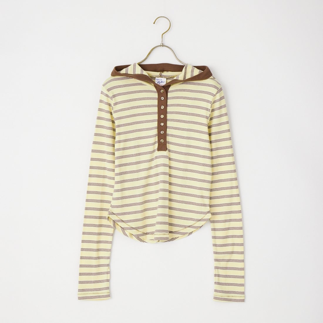 Robert P.Miller [ロバートピーミラー] 別注 ヘンリーネックフードカットソー [RM264-2283IN-JF] BANANA
