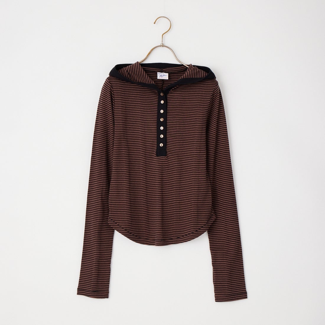 Robert P.Miller [ロバートピーミラー] 別注 ヘンリーネックフードカットソー [RM264-2283IN-JF] BROWN