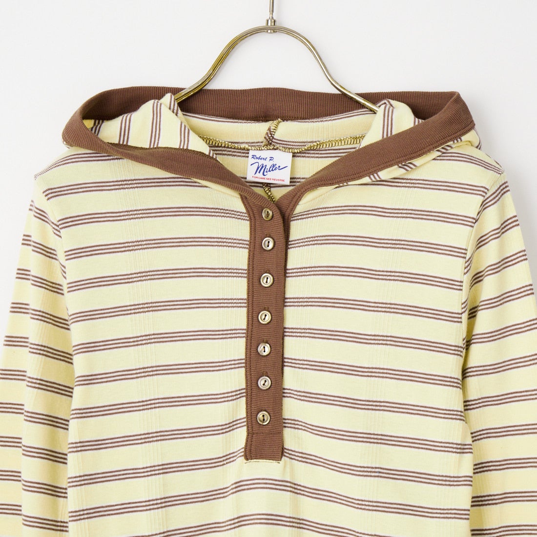 Robert P.Miller [ロバートピーミラー] 別注 ヘンリーネックフードカットソー [RM264-2283IN-JF] BANANA