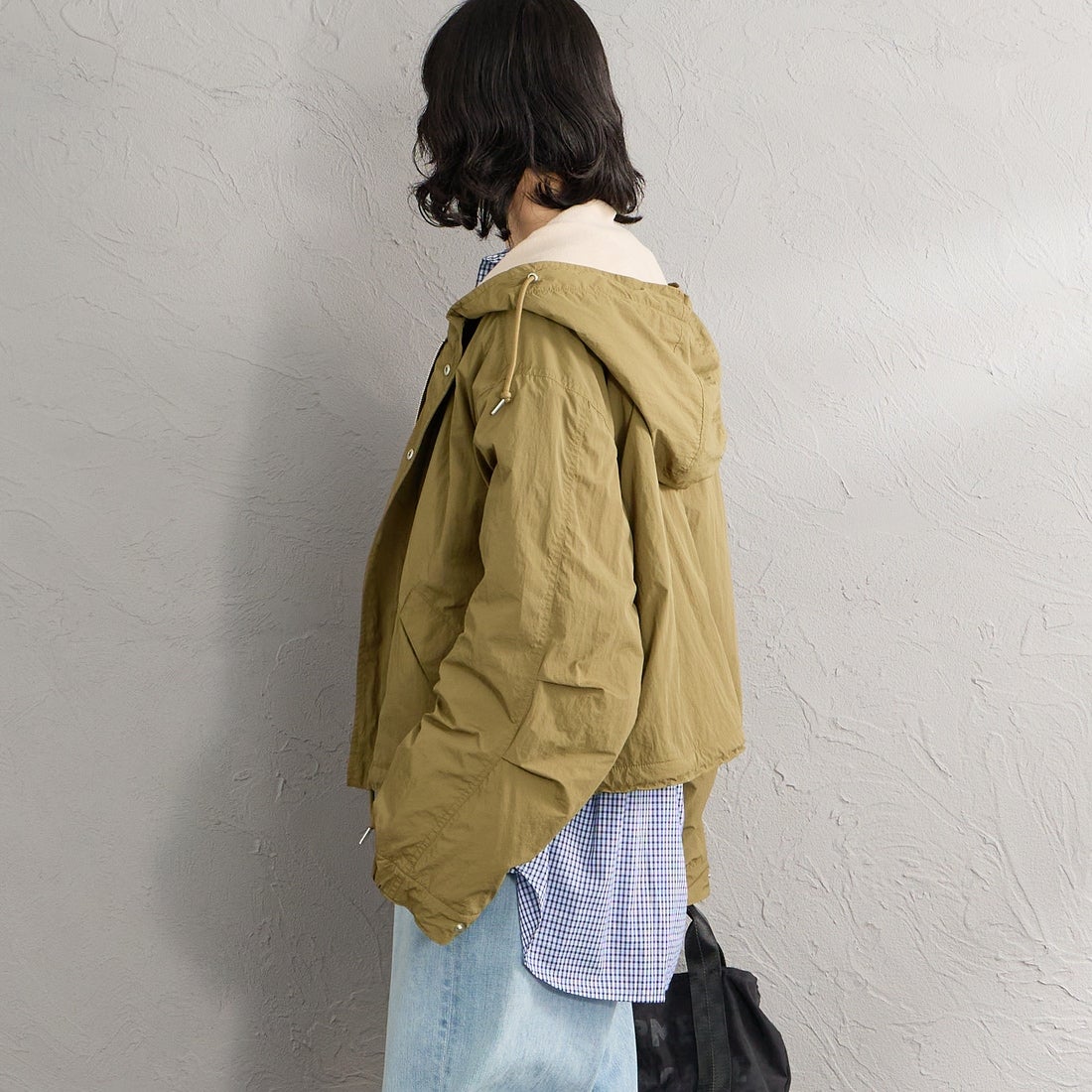 MILITARY [ミリタリー] 別注 裏フリース ショート丈モッズジャケット [1010-26789000-JF] 35 TAUPE &&モデル身長：162cm 着用サイズ：M&&