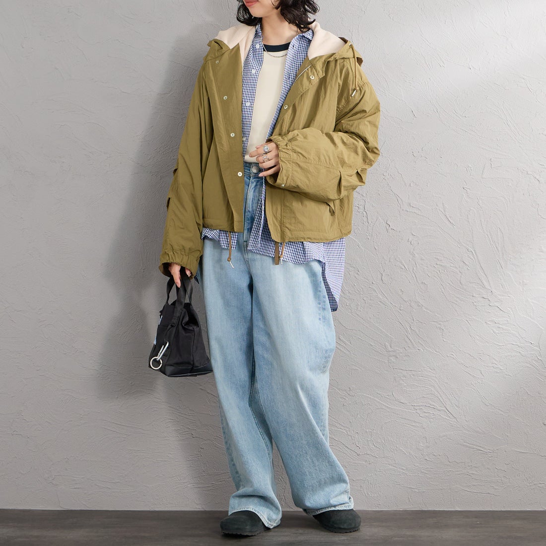 MILITARY [ミリタリー] 別注 裏フリース ショート丈モッズジャケット [1010-26789000-JF] 35 TAUPE &&モデル身長：162cm 着用サイズ：M&&