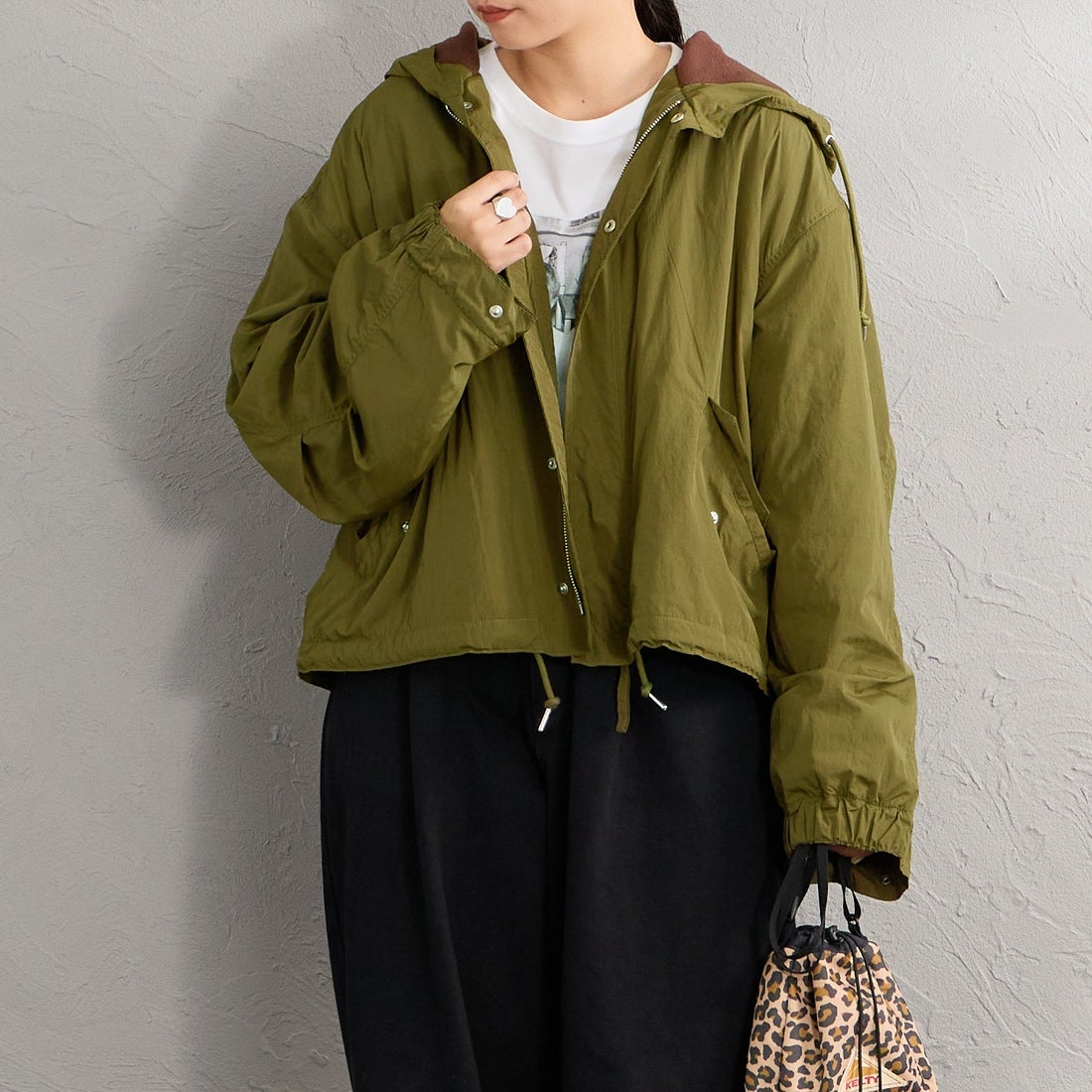 MILITARY [ミリタリー] 別注 裏フリース ショート丈モッズジャケット [1010-26789000-JF] 40 OLIVE &&モデル身長：156cm 着用サイズ：M&&