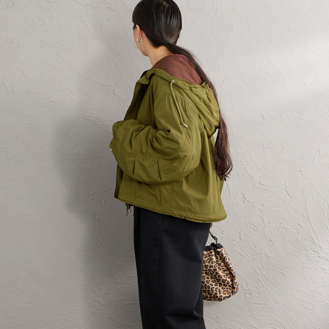 MILITARY [ミリタリー] 別注 裏フリース ショート丈モッズジャケット [1010-26789000-JF] 40 OLIVE &&モデル身長：156cm 着用サイズ：M&&