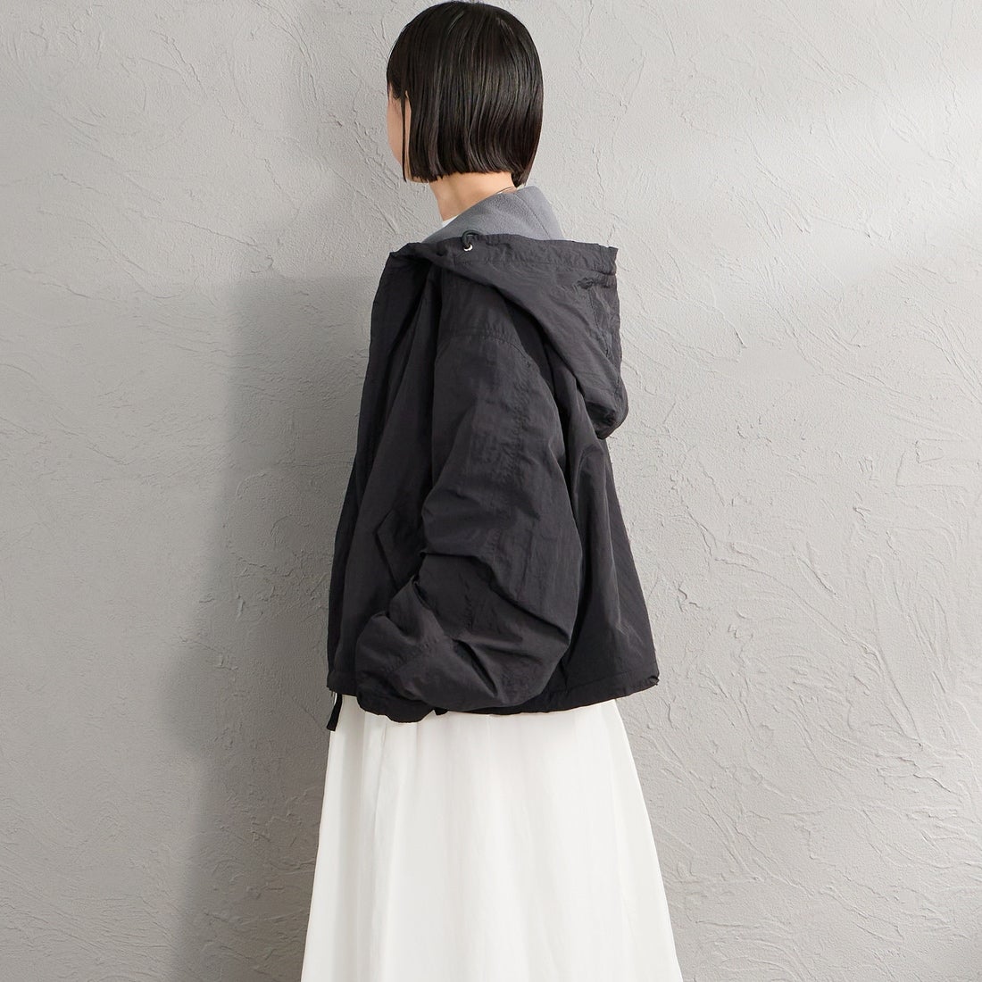MILITARY [ミリタリー] 別注 裏フリース ショート丈モッズジャケット [1010-26789000-JF] 01 BLACK &&モデル身長：150cm 着用サイズ：M&&
