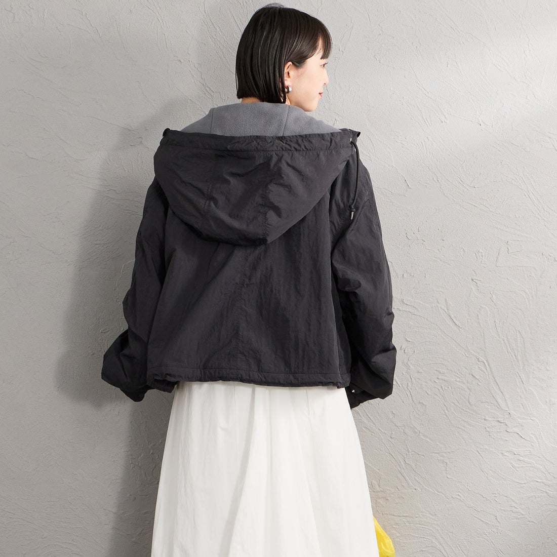 MILITARY [ミリタリー] 別注 裏フリース ショート丈モッズジャケット [1010-26789000-JF] 01 BLACK &&モデル身長：150cm 着用サイズ：M&&