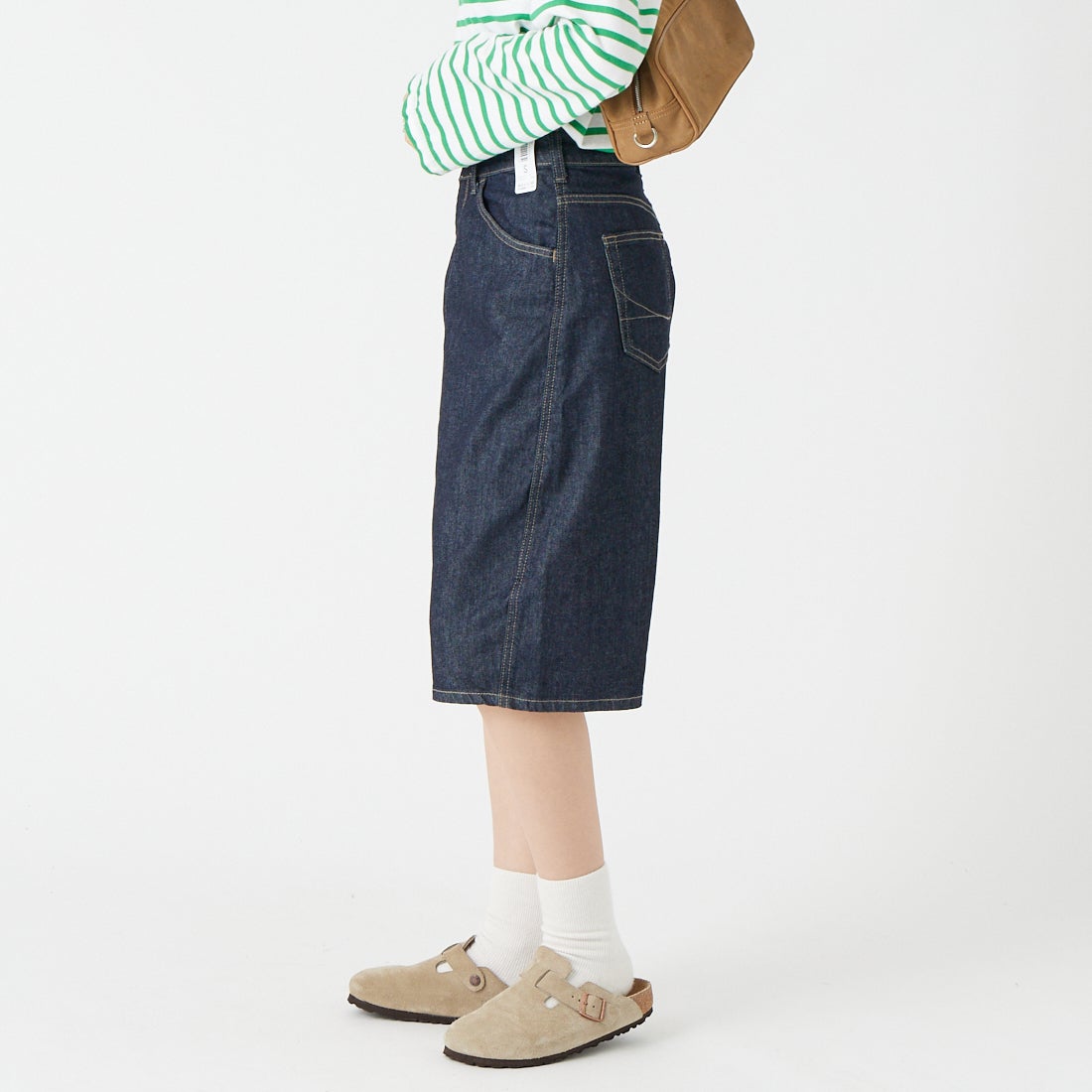 SOMETHING [サムシング] カーブデニムジョーツ [S708] 00 O.W &&モデル身長：162cm 着用サイズ：S&&