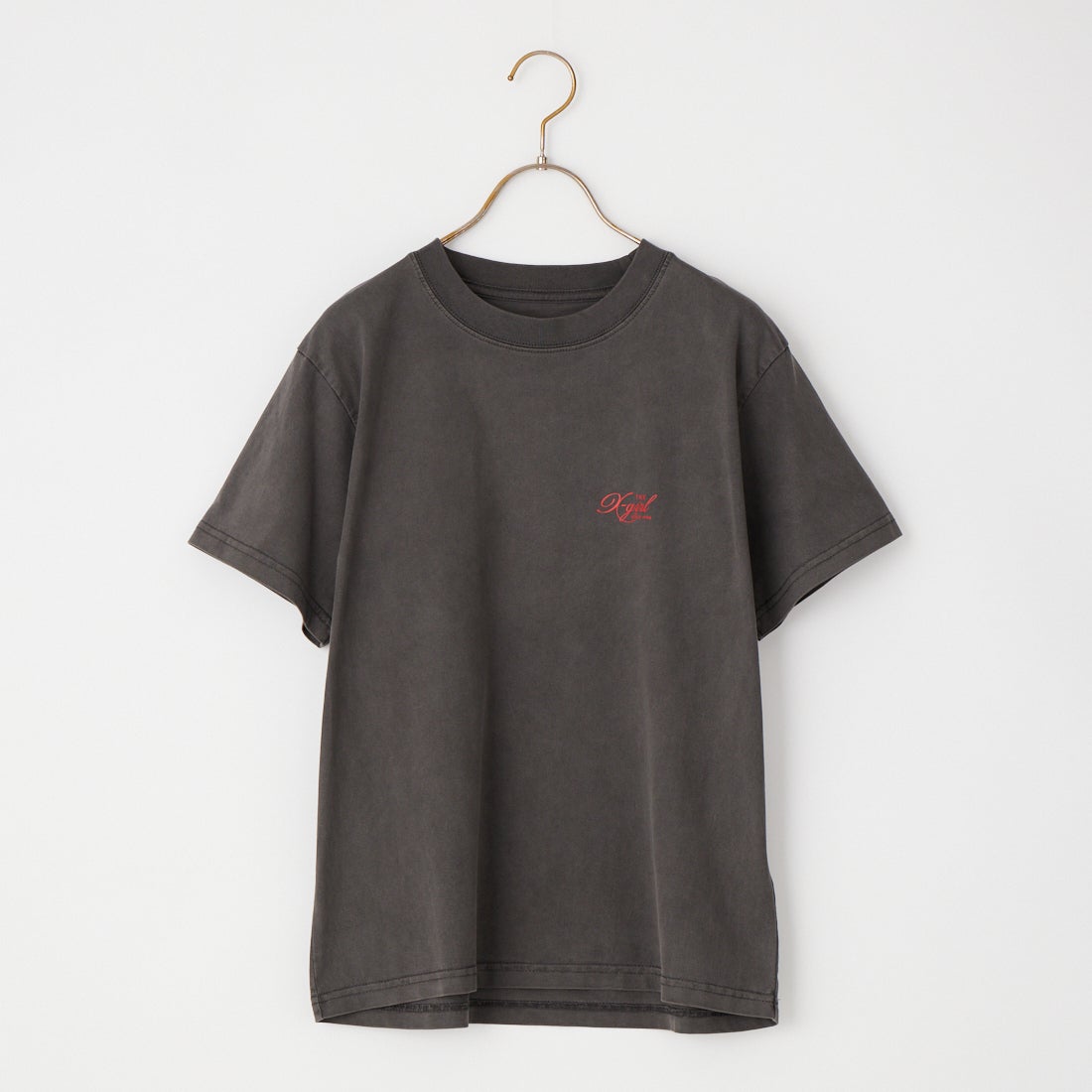 X-girl [エックスガール] フェイデッド トリカラーフェイスショートスリーブTシャツ [105262011033] BLACK