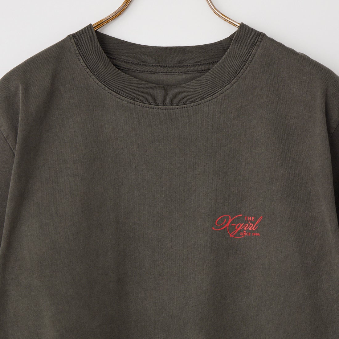 X-girl [エックスガール] フェイデッド トリカラーフェイスショートスリーブTシャツ [105262011033] BLACK
