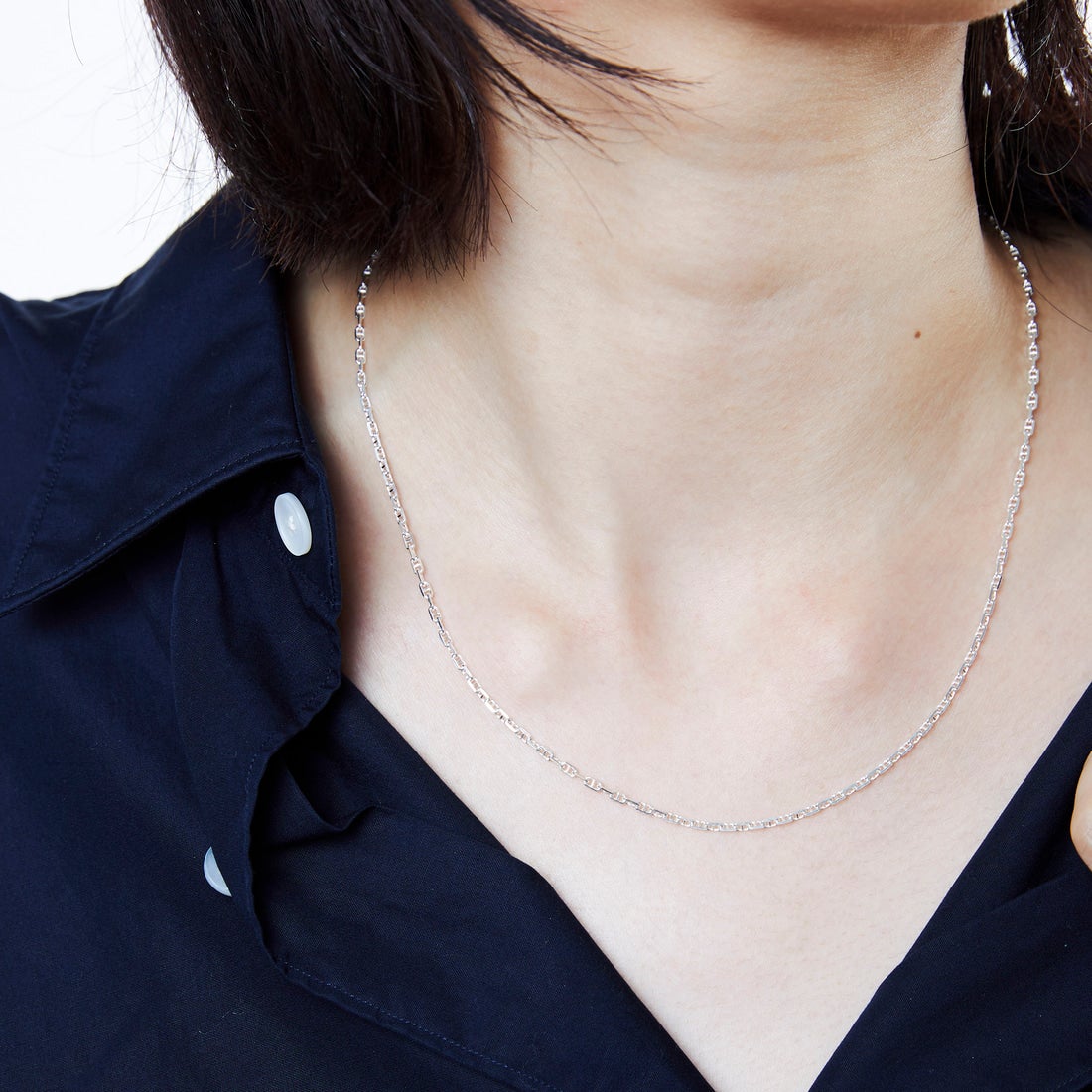XOLO JEWELRY [ショロジュエリー] タイニーソリッドアンカーリンクネックレス [XON046-60] SILVER