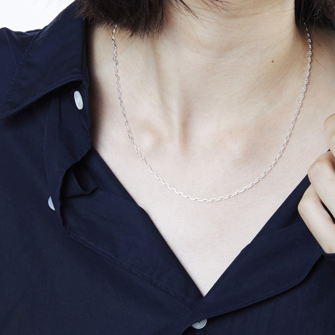 XOLO JEWELRY [ショロジュエリー] タイニーソリッドアンカーリンクネックレス [XON046-60] SILVER
