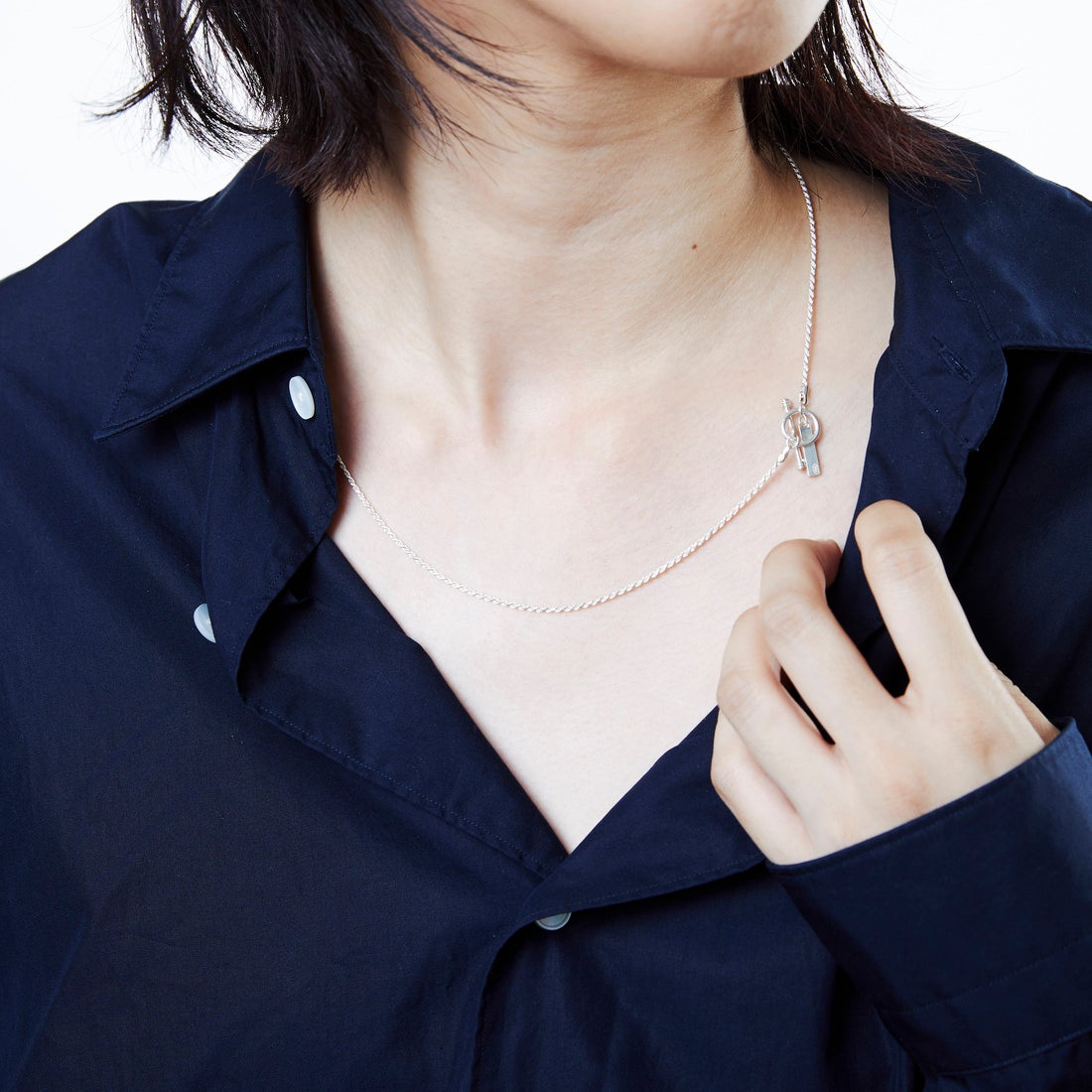 XOLO JEWELRY [ショロジュエリー] タイニーフレンチロープリンクネックレス [XON042-60] SILVER