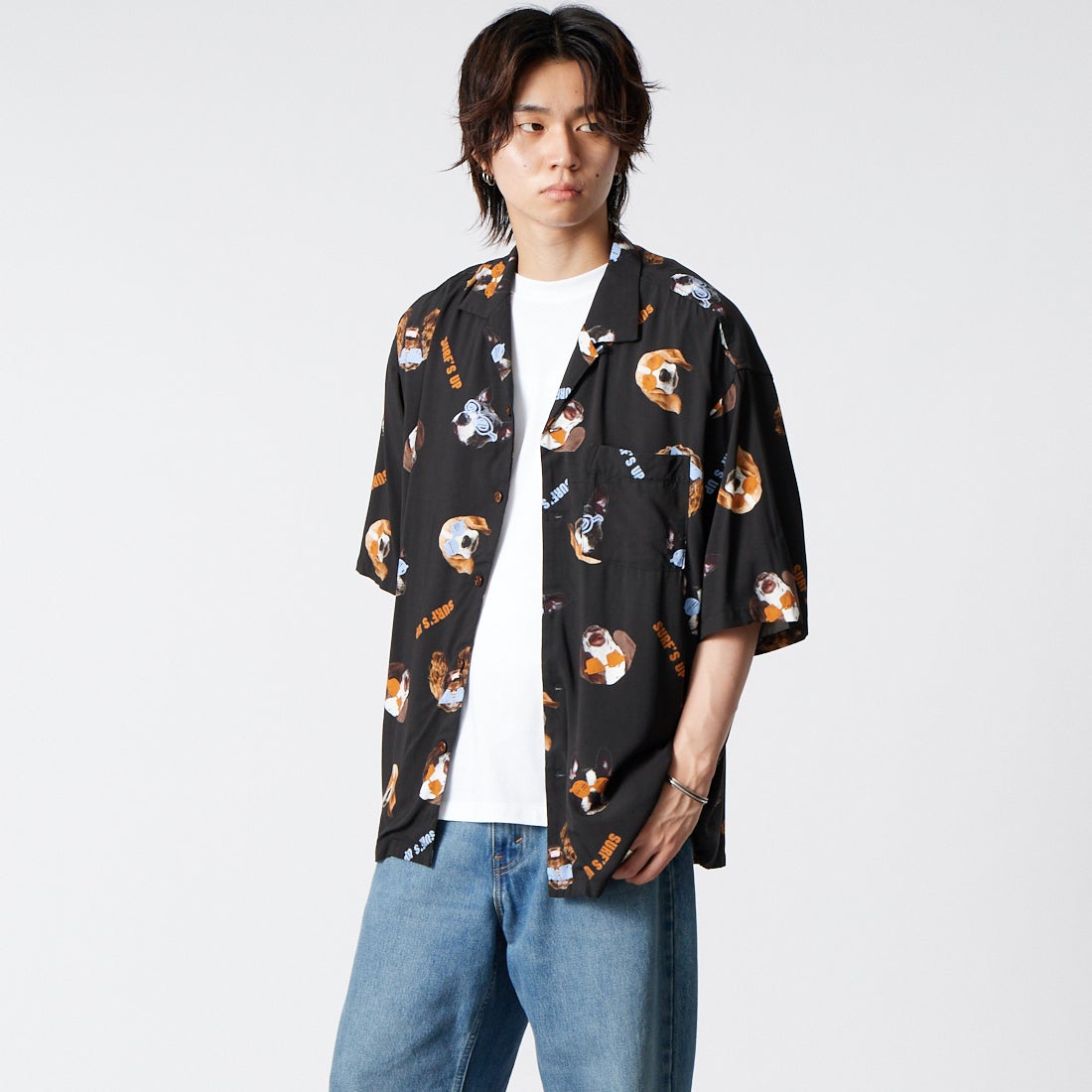 BLACK&&モデル身長：177cm 着用サイズ：L&&