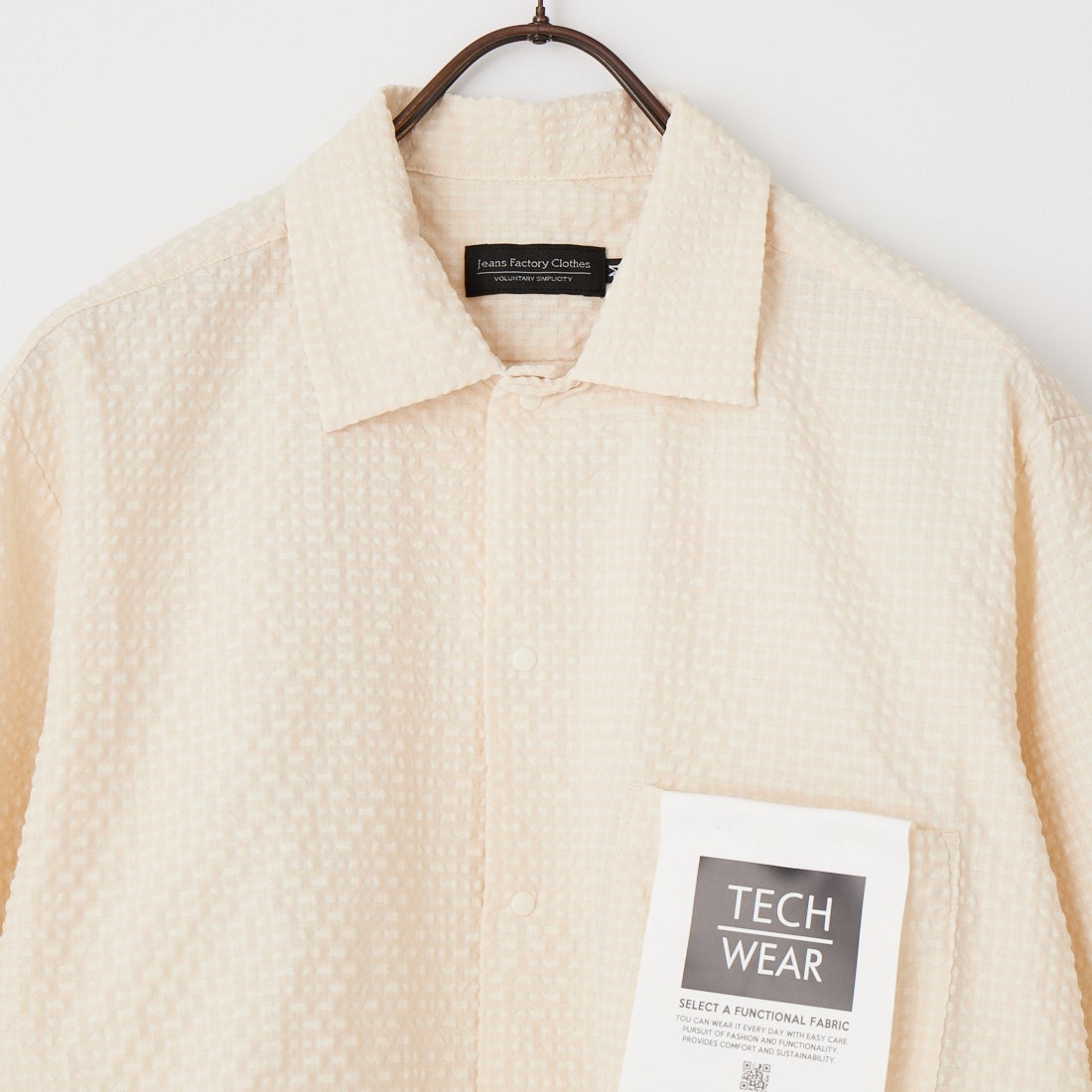 Jeans Factory Clothes [ジーンズファクトリークローズ] テックドビーメッシュ半袖ワンナップカラーシャツ [EPC-63105] 1 ｱｲﾎﾞﾘｰ
