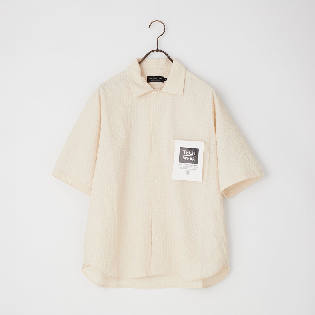 Jeans Factory Clothes [ジーンズファクトリークローズ] テックドビーメッシュ半袖ワンナップカラーシャツ [EPC-63105] 1 ｱｲﾎﾞﾘｰ