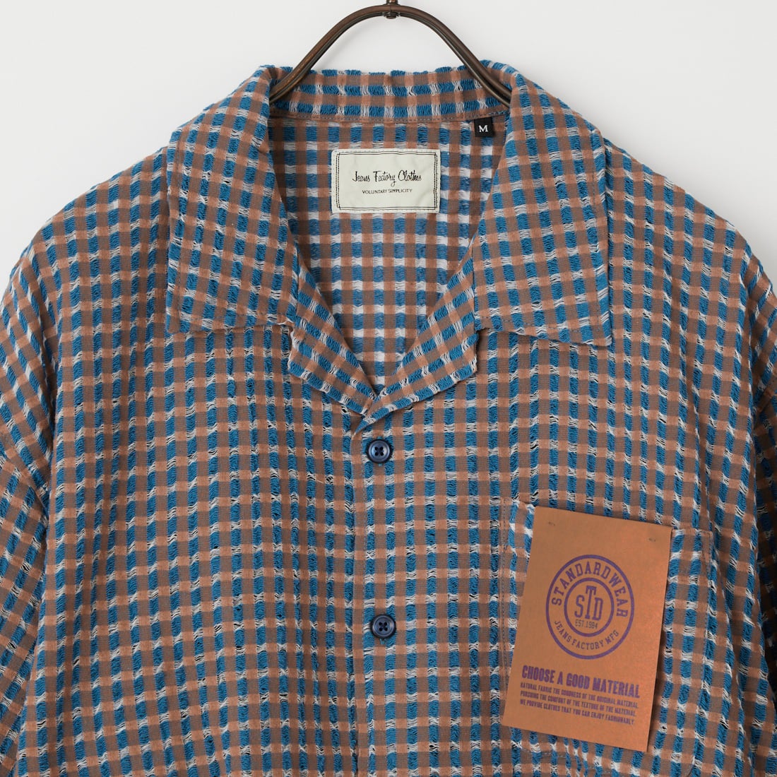 Jeans Factory Clothes [ジーンズファクトリークローズ] シアードビーオープンカラーシャツ [BFP616] 520 BLUE