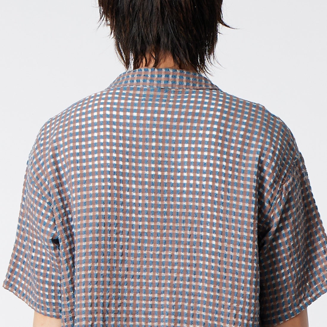 Jeans Factory Clothes [ジーンズファクトリークローズ] シアードビーオープンカラーシャツ [BFP616] 520 BLUE &&モデル身長：177cm 着用サイズ：M&&