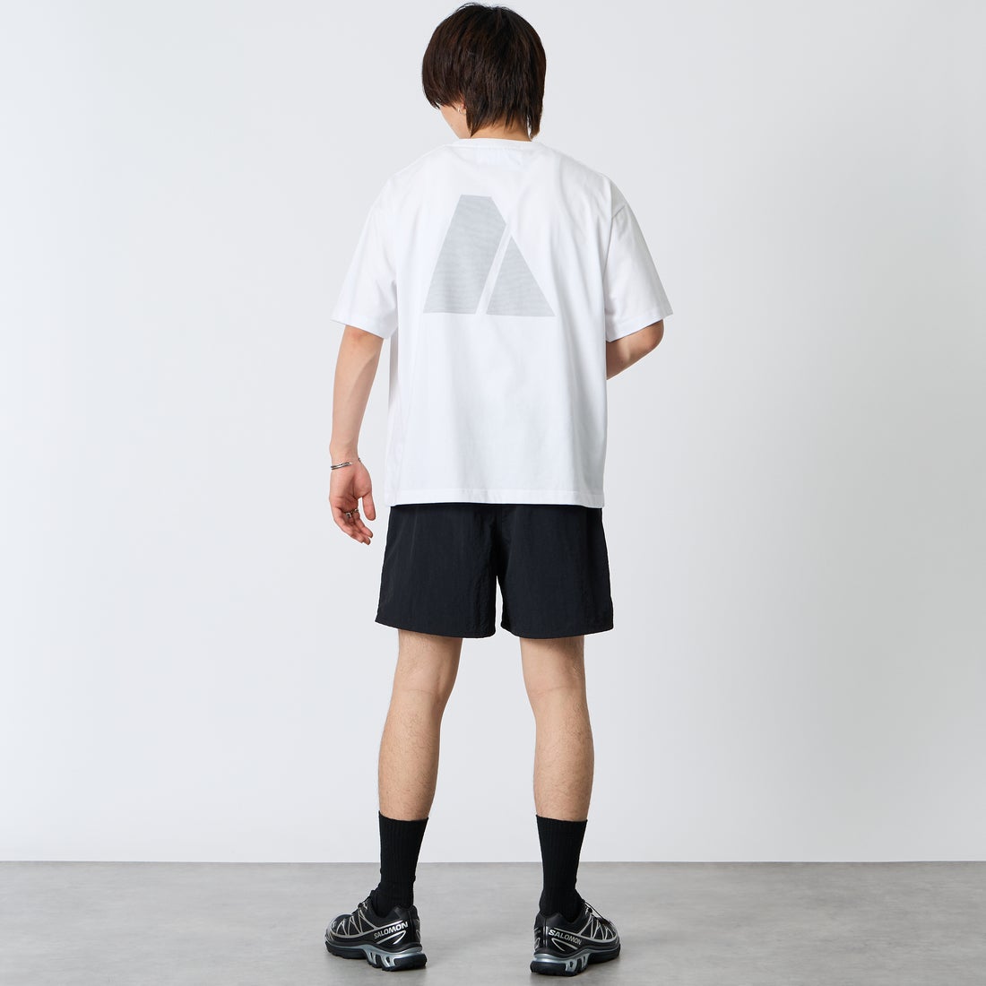 MADE IN STANDARD [メイドインスタンダード] 別注 ARMY ショートスリーブTシャツ [ARMY-TEE-JF]ﾎﾜｲﾄ &&モデル身長：177cm 着用サイズ：M&&