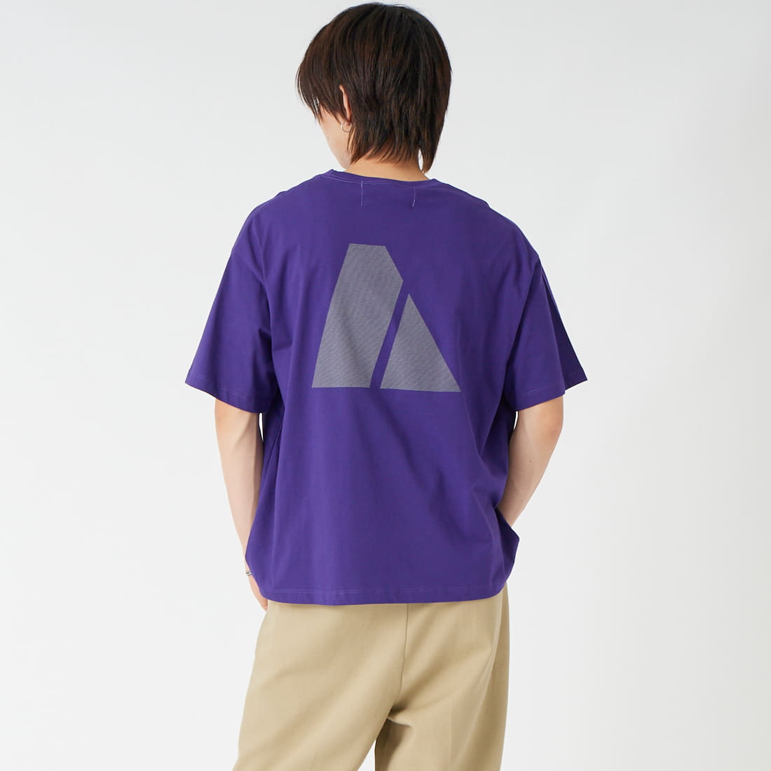 MADE IN STANDARD [メイドインスタンダード] 別注 ARMY ショートスリーブTシャツ [ARMY-TEE-JF]ﾊﾟｰﾌﾟﾙ &&モデル身長：177cm 着用サイズ：M&&