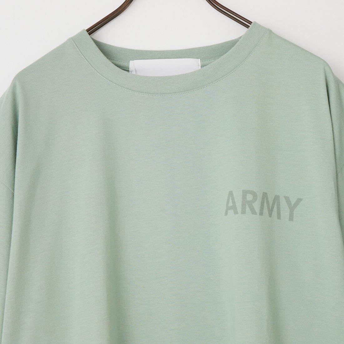MADE IN STANDARD [メイドインスタンダード] 別注 ARMY ショートスリーブTシャツ [ARMY-TEE-JF] ｽﾓｰｷｰｸﾞﾘｰﾝ
