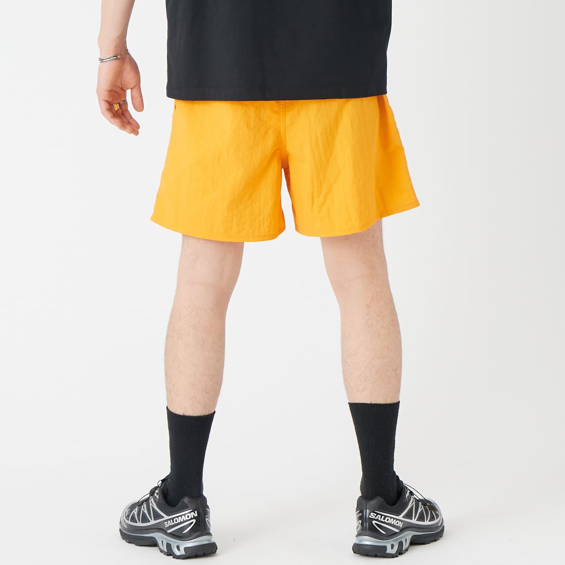 MADE IN STANDARD [メイドインスタンダード] 別注 ARMY ショーツ [ARMY-SHORTS-JF]YELLOW &&モデル身長：177cm 着用サイズ：S&&