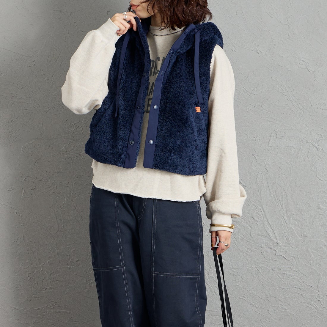 NAVY&&モデル身長：158cm 着用サイズ：F&&