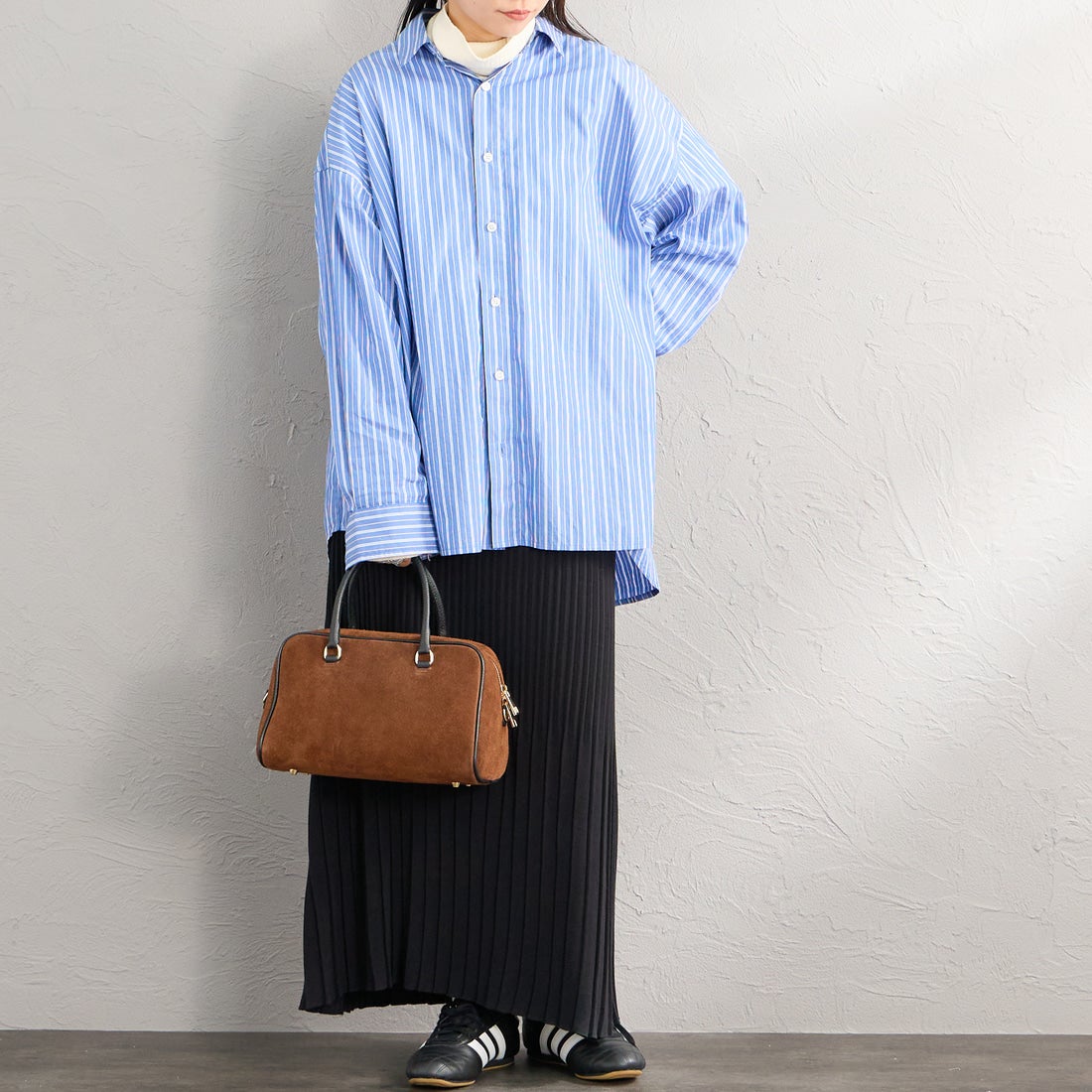 AULENTTI [オウレンティ] 別注 2WAYスエードボストンバッグ [DI-3014-SCDO-JF] BROWN