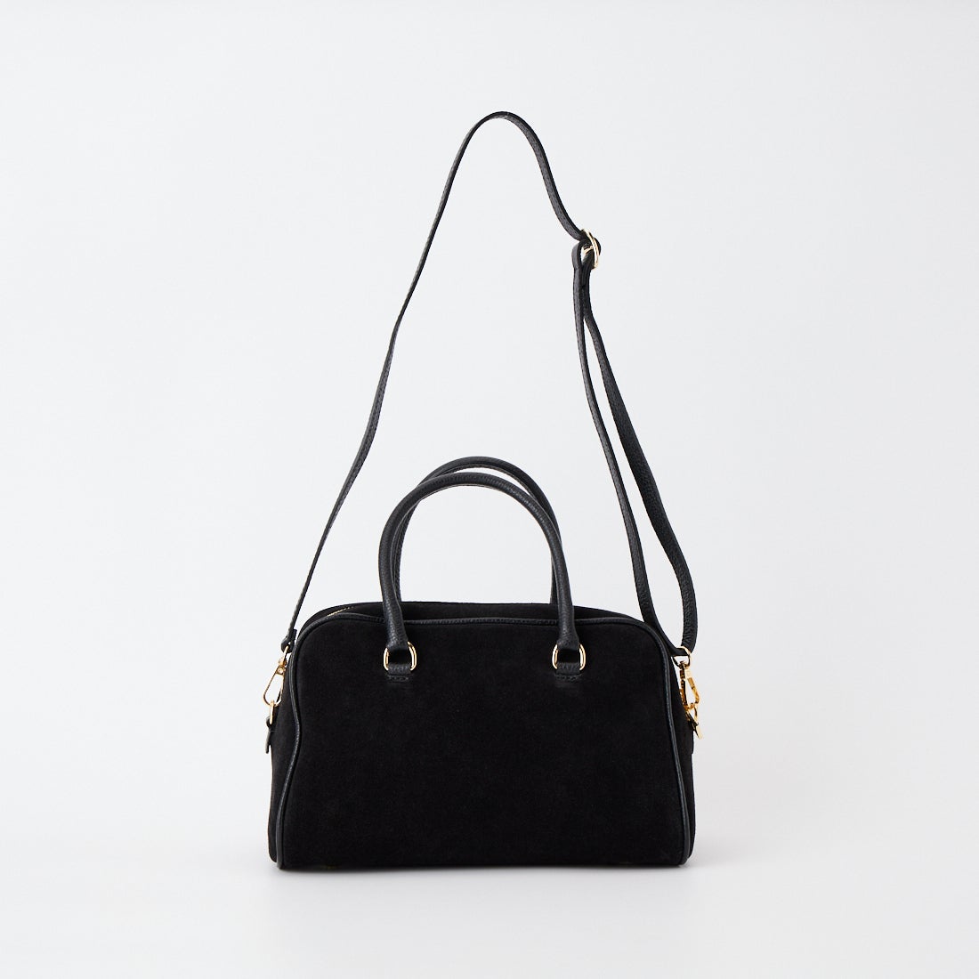 AULENTTI [オウレンティ] 別注 2WAYスエードボストンバッグ [DI-3014-SCDO-JF] BLACK