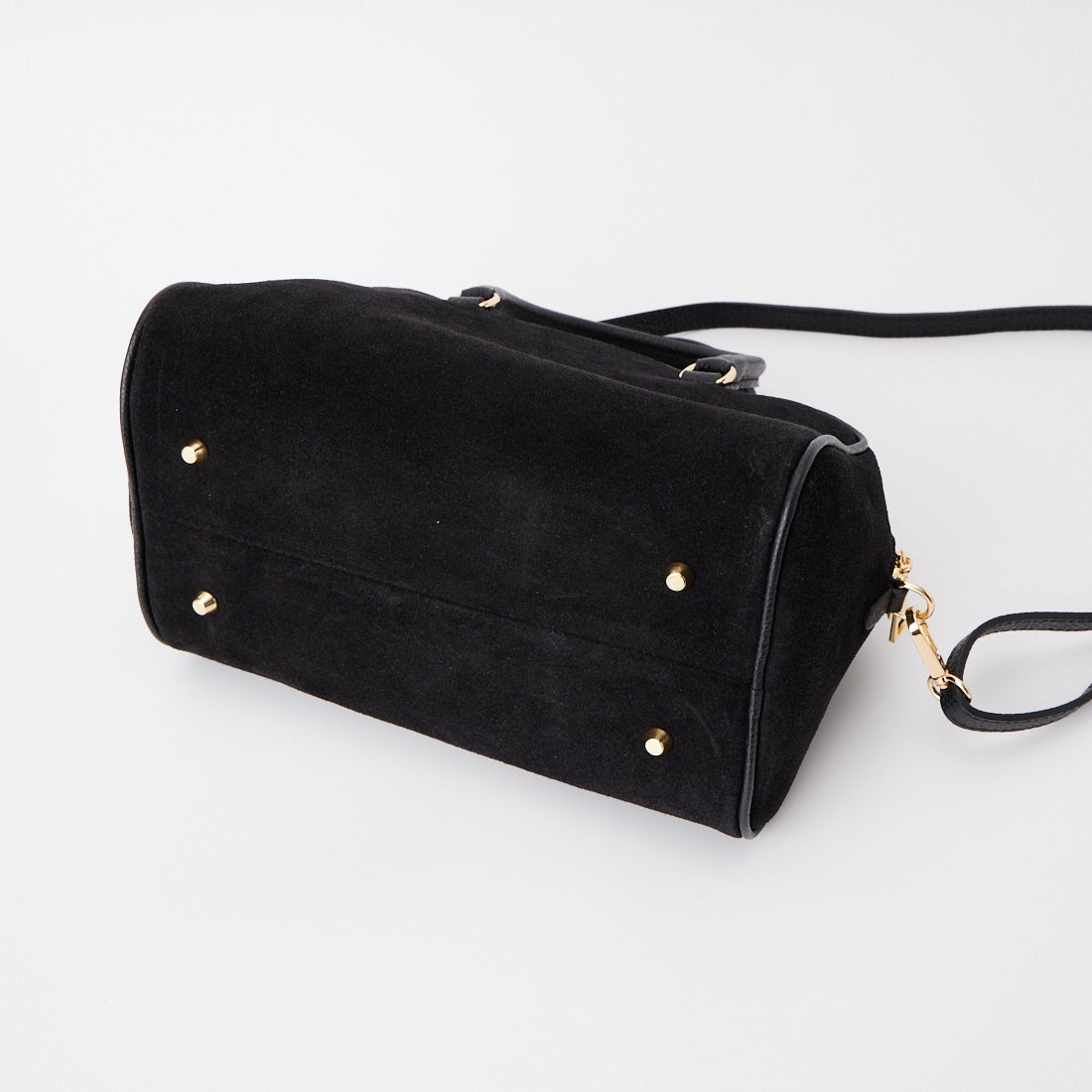 AULENTTI [オウレンティ] 別注 2WAYスエードボストンバッグ [DI-3014-SCDO-JF] BLACK
