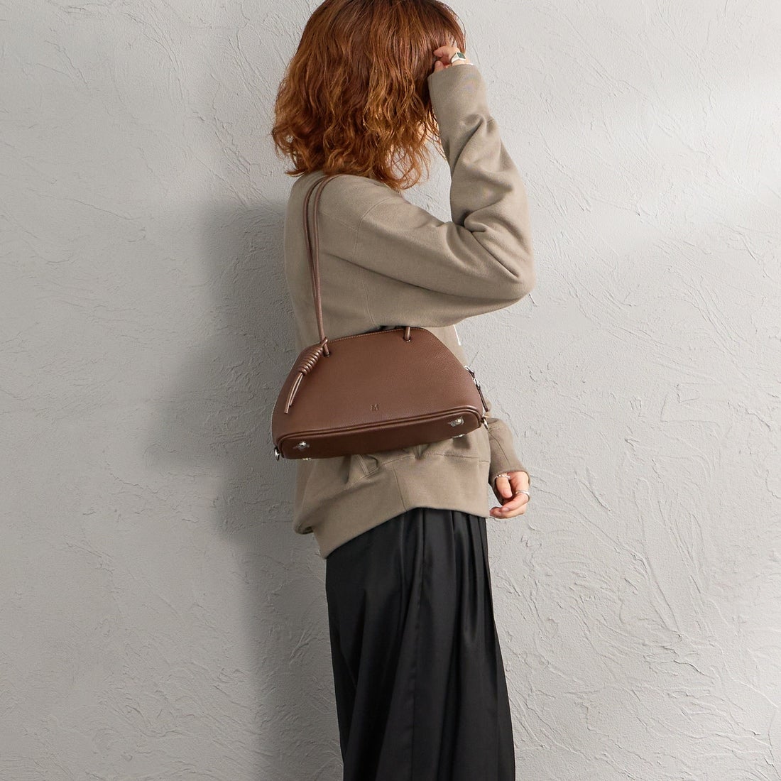 &MyuQ [アンドミューク] HACO ショルダーバッグ [MCB142] DK.BROWN