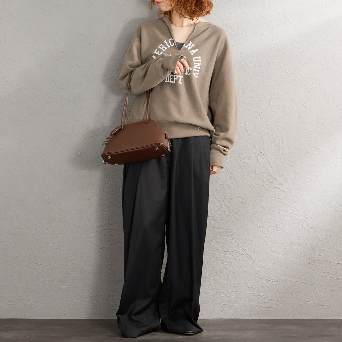 &MyuQ [アンドミューク] HACO ショルダーバッグ [MCB142] DK.BROWN