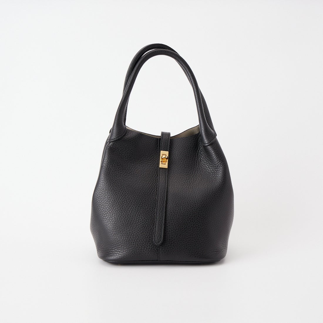 VIOLAd'ORO [ヴィオラドーロ] TRERO イタリアンWフェイスレザー ベルトトートバッグ [V-1573] BLACK/GRAY