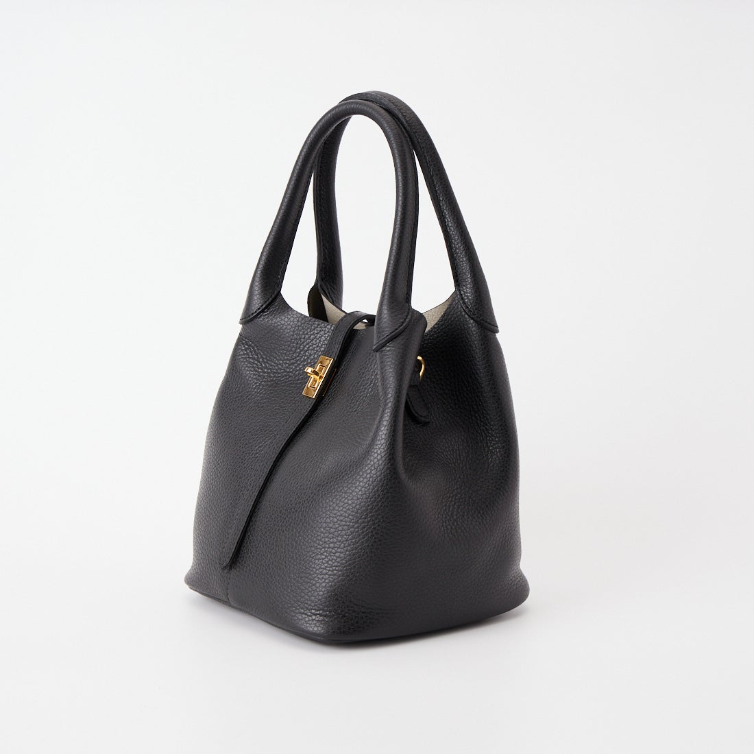 VIOLAd'ORO [ヴィオラドーロ] TRERO イタリアンWフェイスレザー ベルトトートバッグ [V-1573] BLACK/GRAY