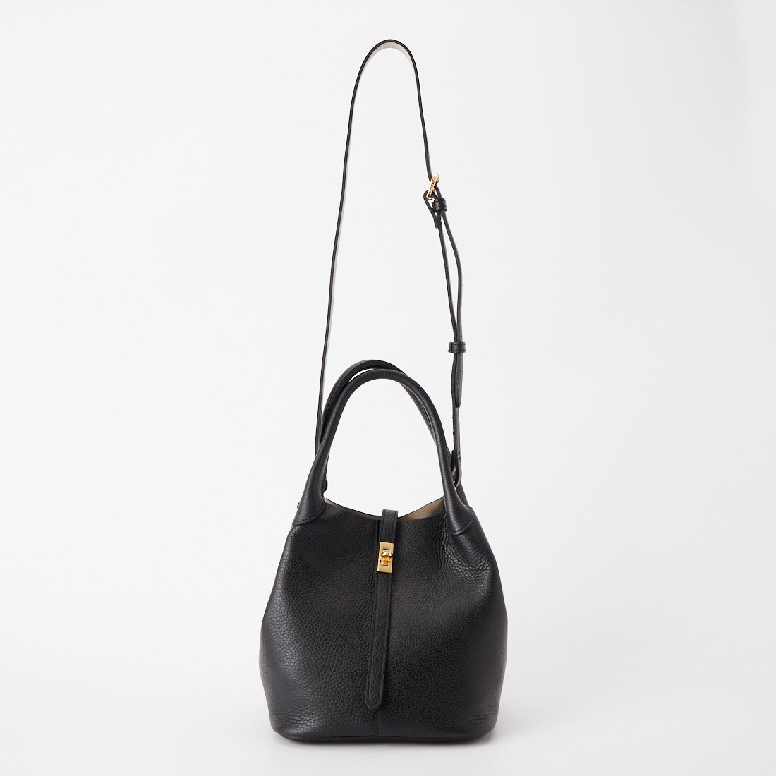VIOLAd'ORO [ヴィオラドーロ] TRERO イタリアンWフェイスレザー ベルトトートバッグ [V-1573] BLACK/GRAY